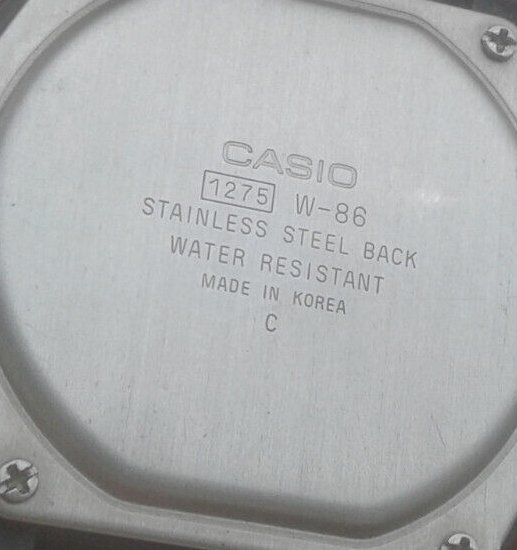 Casio W-86 1275 module, made in Korea Casio W-86 1275 module, made in Korea